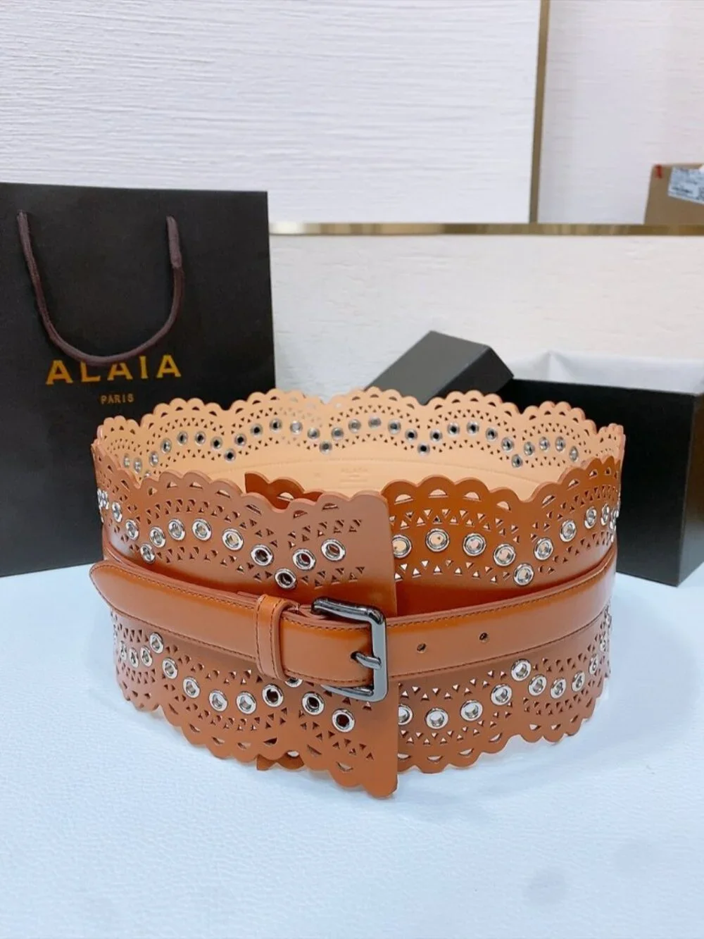 Alaia Women's Brown Belt size 90